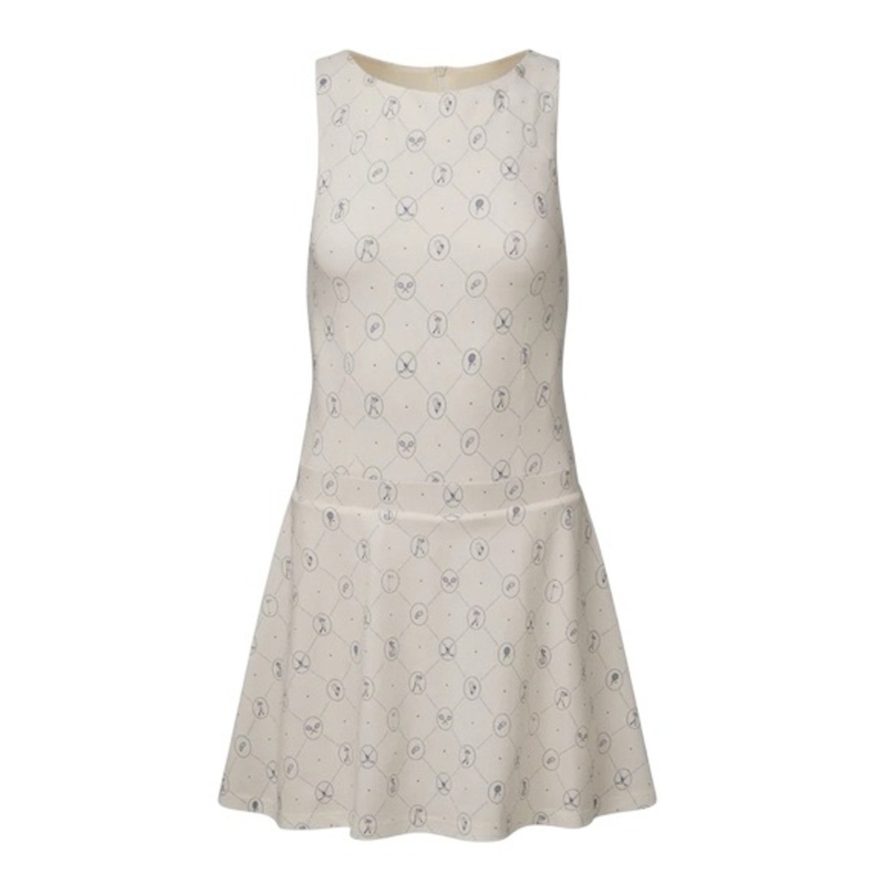 WeWoreWhat Boatneck Tennis Dress Off White Blue Small - Picture 4 of 15